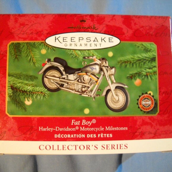 Hallmark Ornament 2000 Harley Davidson 1990 FAT BOY #2 in Series MIB - Picture 1 of 3